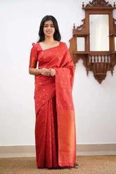 India Silk Presents Red Banarasi Soft Silk Sarees That Combine Traditional Artistry With Modern Comfort