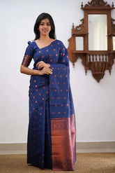 India Silk Presents Blue Banarasi Soft Silk Sarees That Combine Traditional Artistry With Modern Comfort
