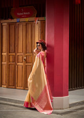 Traditional Golden Banarasi with Contemporary Border