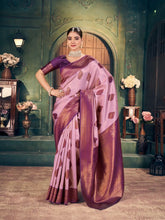 India Silk Pink and Purple Sarees Crafted With Exquisite Zari Silk Offer A Perfect Blend Of Tradition And Luxury