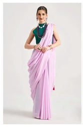 India Silk Lavender Sarees Crafted From Soft Viscose Mul Fabric Offer A Perfect Blend Of Comfort And Elegance