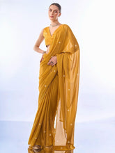 Mustard Women Party Wear Rangoli Saree