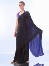 Black and Blue Hues Elegant Georgette Saree