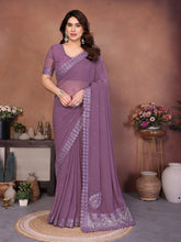Pure Georgette Saree with Camical Work – Stylish Designer Saree- UK