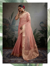 Peach Luxury Soft Silk Sarees for Women | Elegant Indian Sarees UK