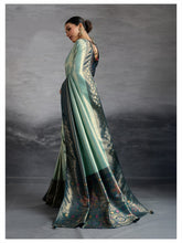 Premium Kanjivaram Soft Silk Sea Green Saree with Double Zari Weaving, Meenakari Pallu & Brocade Blouse