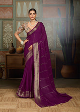 Wine Designer Silk Sarees for Women | Wedding & Party Wear UK