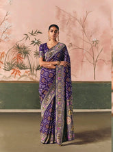 Purple Designer Silk Saree for Women | Indian Saree UK