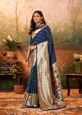 Navy Blue Silk Saree for Women | Wedding & Party Wear UK