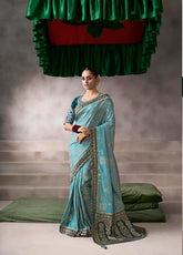 Sea Green Designer Embroidered Saree Collection | Wedding & Party Wear UK