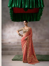 Peach Designer Embroidered Saree Collection | Wedding & Party Wear UK