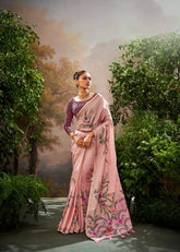 Pink Luxury Floral Woven Saree Collection | Designer Indian Sarees Online UK