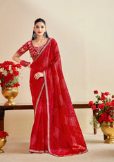 Red Designer Embellished Sarees for Women | Wedding Sarees UK