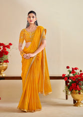 Yellow Designer Embellished Sarees for Women | Wedding Sarees UK