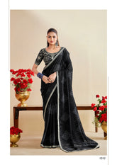 Black Designer Embellished Sarees for Women | Wedding Sarees UK