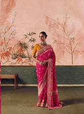 Pink Banarasi Silk Saree with Zari Work | Indian Sarees UK