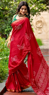 Orange Handcrafted Designer Saree | Traditional Indian Ethnic Wear UK