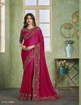 Soft silk embroidered Sarees In Mehroon Color - INDIASILK