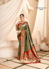 Soft Tissue Silk Saree Embellished With Golden Zari - INDIASILK