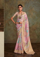 Women's Beautiful Water Colour Digital Printed Casual Wear Saree - INDIASILK
