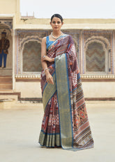 Dola Viscose Fabric With Premium Printed Silk Saree - INDIASILK
