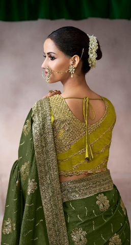 Bottle Green Designer Embroidered Saree Collection | Wedding & Party Wear UK