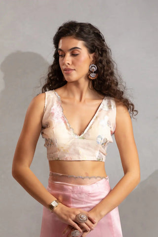 India Silk Elegant Pink Chiffon Saree with Silver and Gold Embellishments