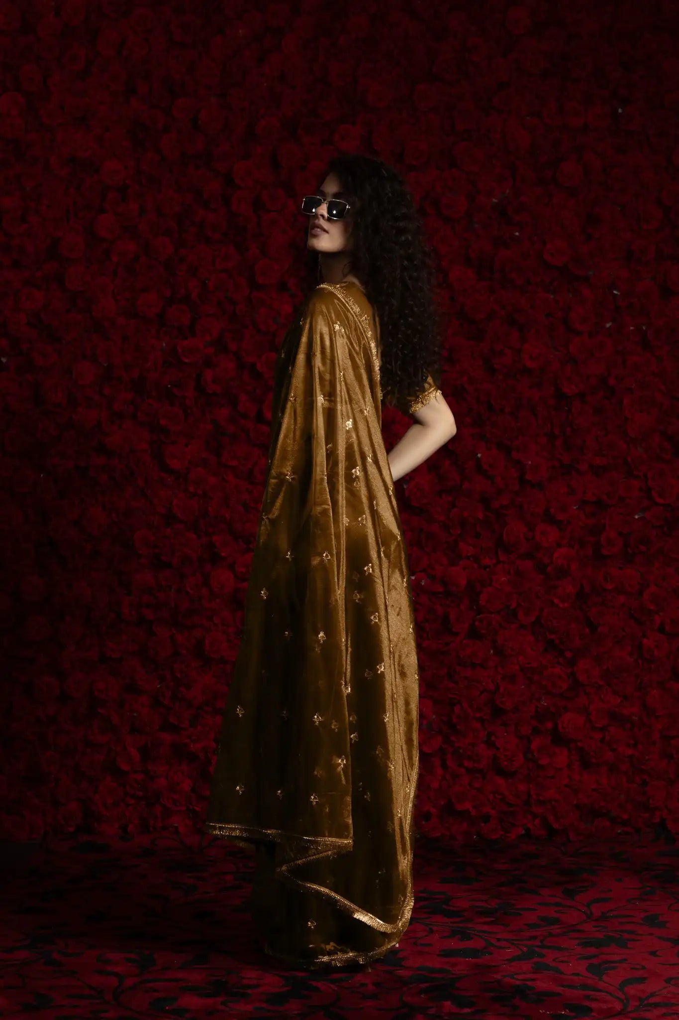 India Silk Luxury Mustard Yellow Silk Saree with Gold Embellishments