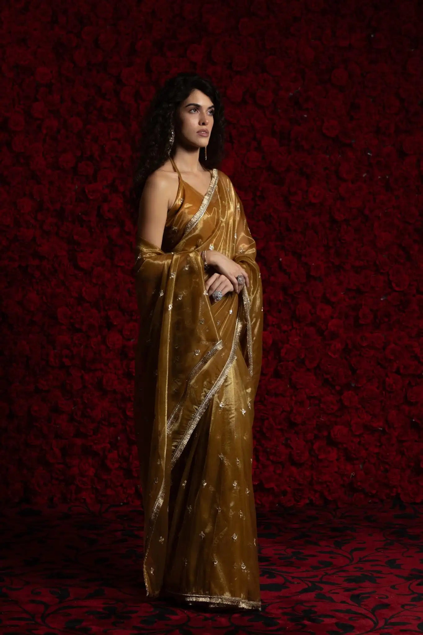 India Silk Luxury Mustard Yellow Silk Saree with Gold Embellishments