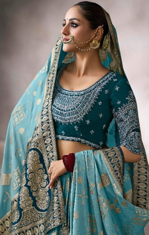 Sea Green Designer Embroidered Saree Collection | Wedding & Party Wear UK