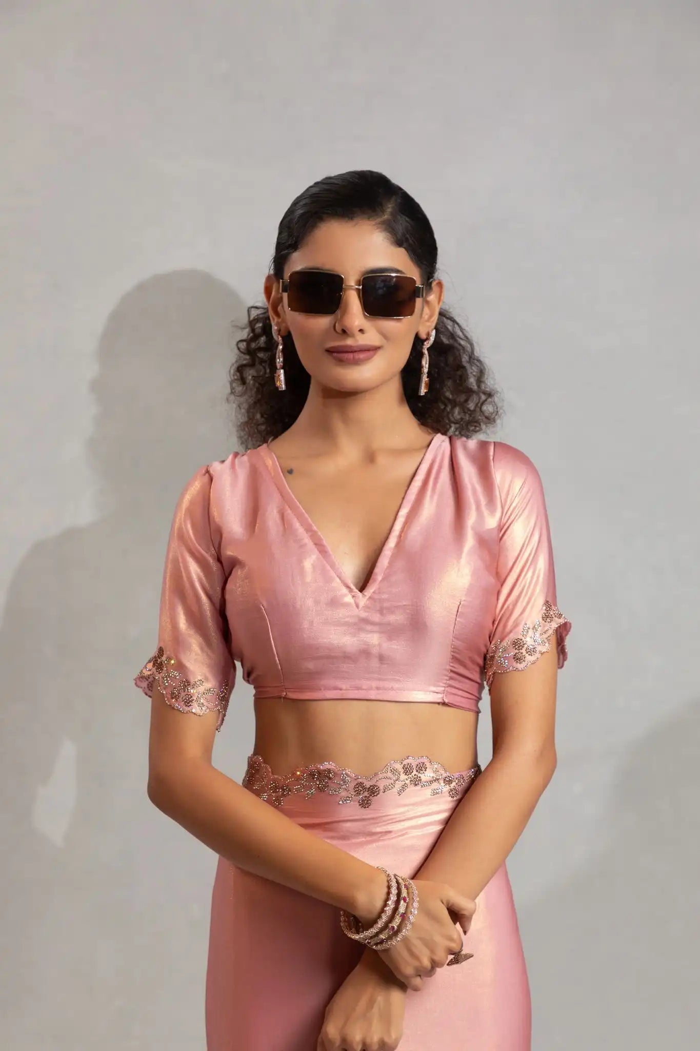 India Silk Luxury Pink Silk Saree with Gold Embellishments