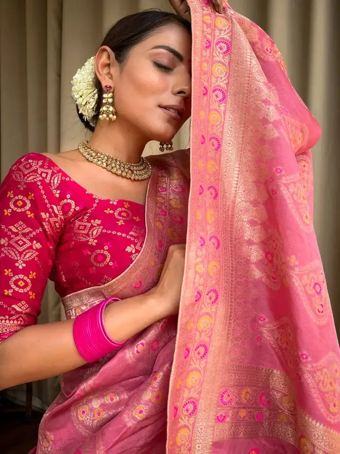 India Silk Presents Pink Banarasi Soft Silk Sarees That Blend Traditional Artistry With Everyday Comfort