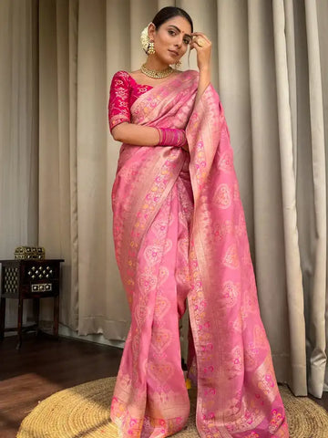 India Silk Presents Pink Banarasi Soft Silk Sarees That Blend Traditional Artistry With Everyday Comfort