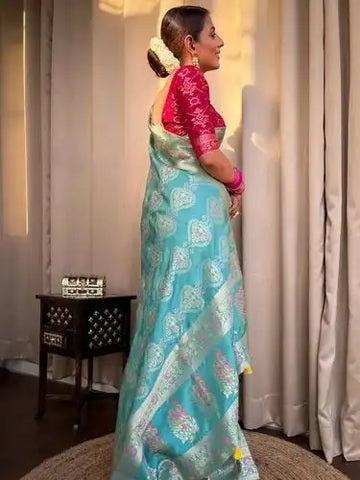India Silk Presents Blue Banarasi Soft Silk Sarees That Blend Traditional Artistry With Everyday Comfort
