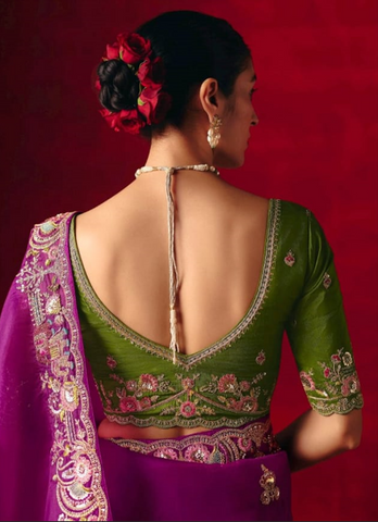 Purple Embroidered Designer Sarees for Women | Wedding Sarees UK