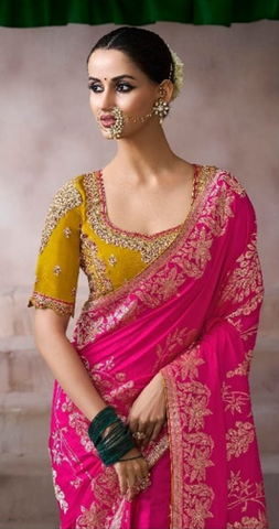 PInk Designer Embroidered Saree Collection | Wedding & Party Wear UK