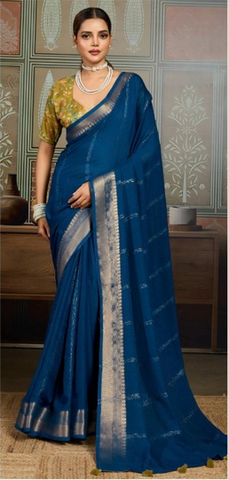 Peacock Blue Designer Silk Sarees for Women | Wedding & Party Wear UK