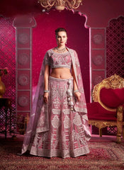 Pink Codding Sequins with Premium Net Lehenga Choli with Dupatta