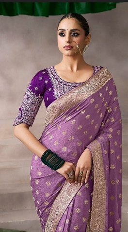 Purple Designer Embroidered Saree Collection | Wedding & Party Wear UK