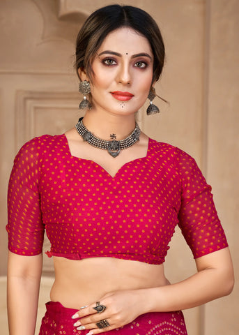 India Silk Red Chiffon Sarees Designed To Provide A Soft Flowing Silhouette That Enhances Your Natural Grace