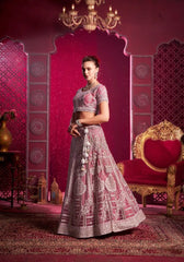 Pink Codding Sequins with Premium Net Lehenga Choli with Dupatta