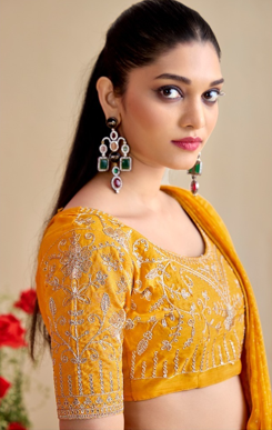 Yellow Designer Embellished Sarees for Women | Wedding Sarees UK