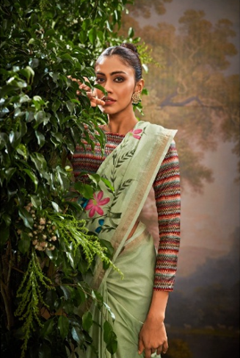 Pista Green Luxury Floral Woven Saree Collection | Designer Indian Sarees Online UK