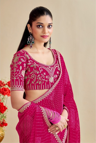 Pink Designer Embellished Sarees for Women | Wedding Sarees UK