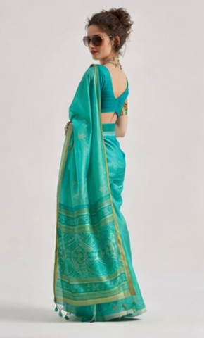 Firozi saree Premium Bandhej Silk Collection | Traditional Handloom Designs in Trending Colors | Wedding, Festive & Party Wear Sarees