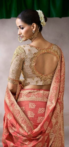 Peach Designer Embroidered Saree Collection | Wedding & Party Wear UK