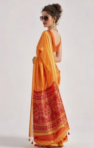 Yellow saree Premium Bandhej Silk Collection | Traditional Handloom Designs in Trending Colors | Wedding, Festive & Party Wear Sarees (Copy)