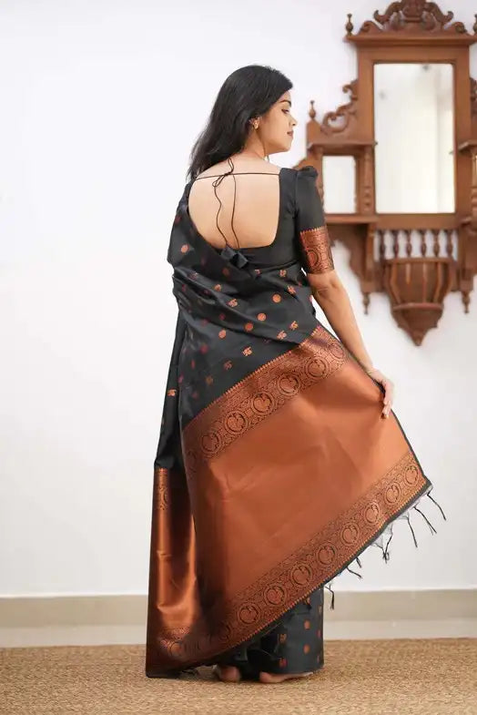 India Silk Presents Black Banarasi Soft Silk Sarees That Combine Traditional Artistry With Modern Comfort