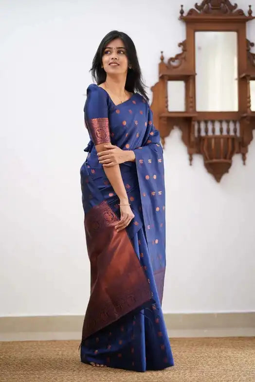 India Silk Presents Blue Banarasi Soft Silk Sarees That Combine Traditional Artistry With Modern Comfort