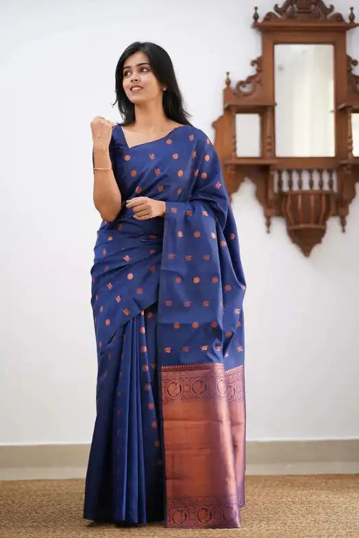 India Silk Presents Blue Banarasi Soft Silk Sarees That Combine Traditional Artistry With Modern Comfort